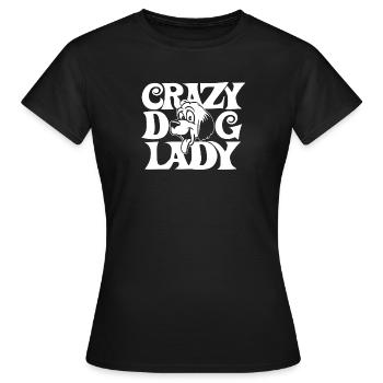 Crazy Dog Lady Cute Dog Lover Women T Shirt - Women's T-Shirt - black - Front - AI Model Female 172 dark (172cm)