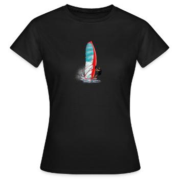 Windsurfing - Frauen T-Shirt - Schwarz - Vorne - AI Model Female 172 dark (172cm)