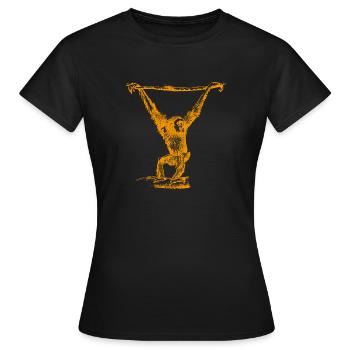 Gibbon - Frauen T-Shirt - Schwarz - Vorne - AI Model Female 172 dark (172cm)