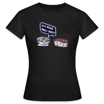 Sushi soupe soupe nourriture préférée repas repas - T-shirt Femme - noir - Devant - AI Model Female 172 dark (172cm)