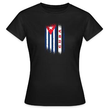 Kuba Flagge / Cuba Geschenk Karibik Havanna - Frauen T-Shirt - Schwarz - Vorne - AI Model Female 172 dark (172cm)