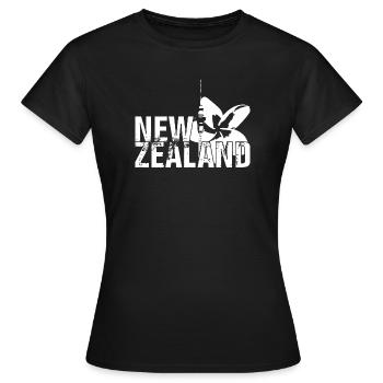 New Zealand - Frauen T-Shirt - Schwarz - Vorne - AI Model Female 172 dark (172cm)
