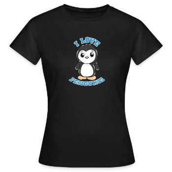 manchot - T-shirt Femme - noir - Devant - AI Model Female 172 dark (172cm)