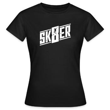 Sk8er Skateboard Skater Skateboarder Skateboarding - Frauen T-Shirt - Schwarz - Vorne - AI Model Female 172 dark (172cm)