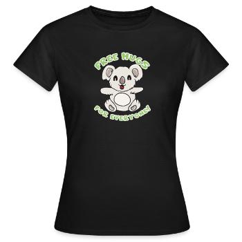 Koala Umarmung - Frauen T-Shirt - Schwarz - Vorne - AI Model Female 172 dark (172cm)