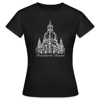Frauenkirche Dresden Dessin - T-shirt Femme - noir - Devant - AI Model Female 172 dark (172cm)