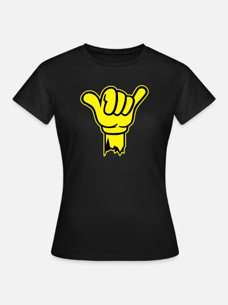 hand shaka finger - Frauen T-Shirt - Schwarz