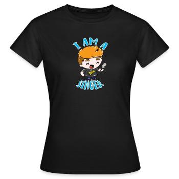 Singer - Women's T-Shirt - black - Front - AI Model Female 172 dark (172cm)