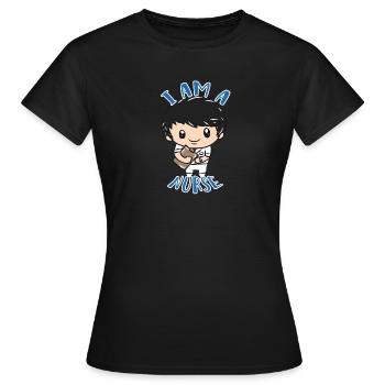 male nurse - Women's T-Shirt - black - Front - AI Model Female 172 dark (172cm)