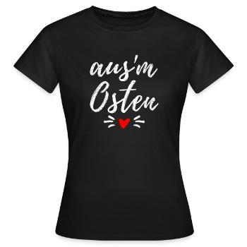 Osten - Ossi - Ost Deutschland - Mauerfall - Frauen T-Shirt - Schwarz - Vorne - AI Model Female 172 dark (172cm)