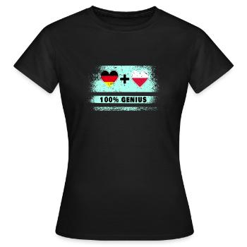Allemagne et Pologne 100 % Genial / Cadeau - T-shirt Femme - noir - Devant - AI Model Female 172 dark (172cm)