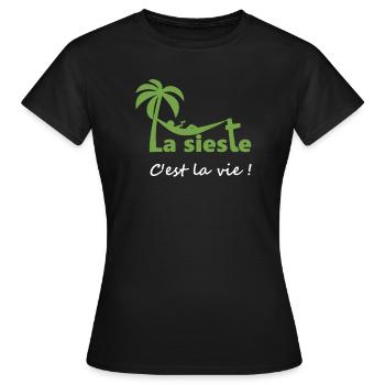 La sieste - T-shirt Femme - noir - Devant - AI Model Female 172 dark (172cm)