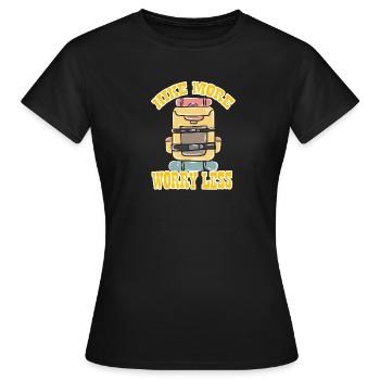 Rucksack - Frauen T-Shirt - Schwarz - Vorne - AI Model Female 172 dark (172cm)