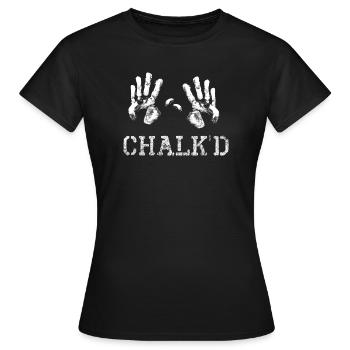 Craie, escalade, rocher, alpinisme, dire, drôle - T-shirt Femme - noir - Devant - AI Model Female 172 dark (172cm)