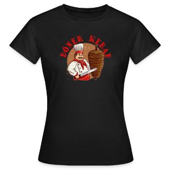 Döner Kebab Kebap Grillen Grillfleisch Spieß - Frauen T-Shirt - Schwarz - Vorne - AI Model Female 172 dark (172cm)