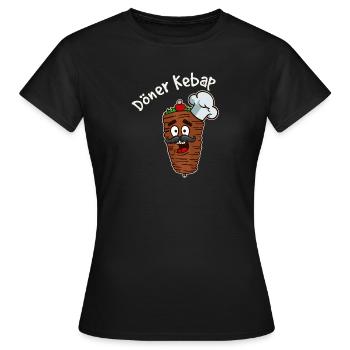Döner Kebap Kebab Grillfleisch Spieß Essen Lustig - Frauen T-Shirt - Schwarz - Vorne - AI Model Female 172 dark (172cm)