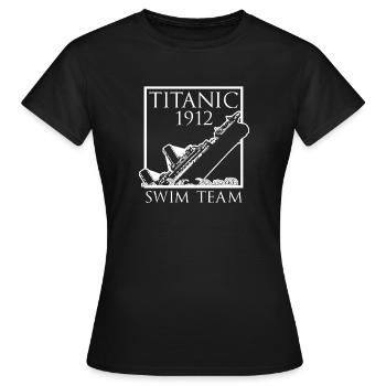 Titanic 1912 Swim Team Drôle De Chemise Titanic - T-shirt Femme - noir - Devant - AI Model Female 172 dark (172cm)