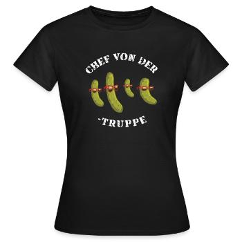 Chef Gurkentruppe Gurke Team Mannschaft Firma cool - Frauen T-Shirt - Schwarz - Vorne - AI Model Female 172 dark (172cm)