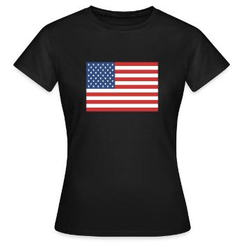 american flag - Women's T-Shirt - black - Front - AI Model Female 172 dark (172cm)
