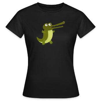 Crocodile Crocodiles Alligator Lizard Jungle Animals - Women's T-Shirt - black - Front - AI Model Female 172 dark (172cm)