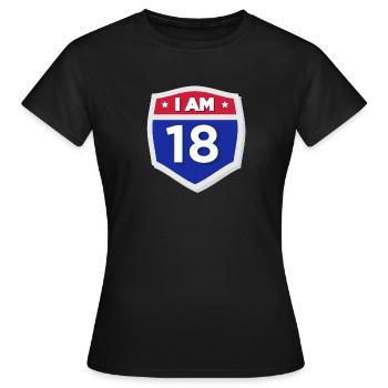 18 years Eighteen Birthday Adult - Women's T-Shirt - black - Front - AI Model Female 172 dark (172cm)