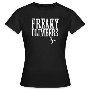 Freaky Climbers Climbing Funny Sayings Icon - Women's T-Shirt - black - Front - AI Model Female 172 dark (172cm)