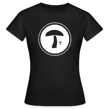 deux champignons en cercle - T-shirt Femme - noir - Devant - AI Model Female 172 dark (172cm)