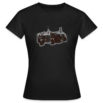 Traktorenduo im Feld - Frauen T-Shirt - Schwarz - Vorne - AI Model Female 172 dark (172cm)