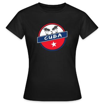 Cercle de Cuba aux couleurs nationales - T-shirt Femme - noir - Devant - AI Model Female 172 dark (172cm)