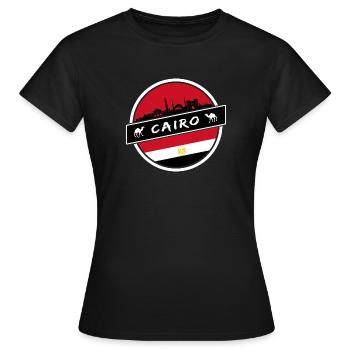 Kairo Ägypten Design mit Flagge - Frauen T-Shirt - Schwarz - Vorne - AI Model Female 172 dark (172cm)