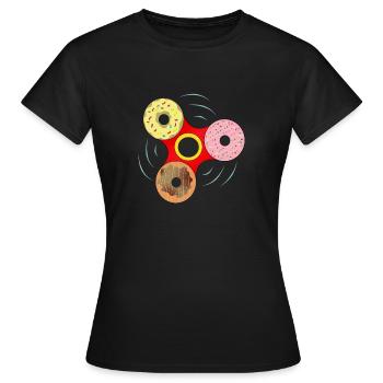Donut Fidget Spinner Sweet Mashup - Frauen T-Shirt - Schwarz - Vorne - AI Model Female 172 dark (172cm)