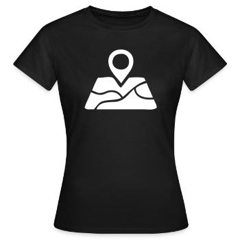 Localisation sur une carte - T-shirt Femme - noir - Devant - AI Model Female 172 dark (172cm)