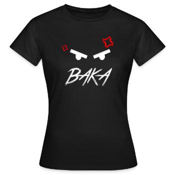 Baka Anime Expression - Women's T-Shirt - black - Front - AI Model Female 172 dark (172cm)