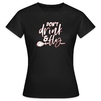 Balai de sorcière d'halloween - T-shirt Femme - noir - Devant - AI Model Female 172 dark (172cm)