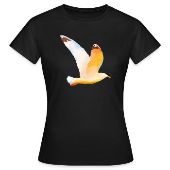 Moewe im Flug Vogel Urlaub - Frauen T-Shirt - Schwarz - Vorne - AI Model Female 172 dark (172cm)