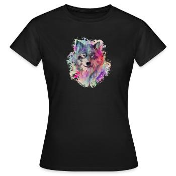 Wolf dans le Nord Colour version - T-shirt Femme - noir - Devant - AI Model Female 172 dark (172cm)