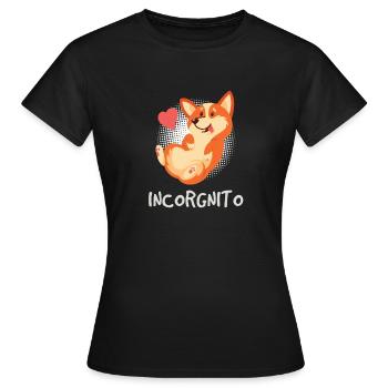 Corgi Chien de garde Chien - T-shirt Femme - noir - Devant - AI Model Female 172 dark (172cm)