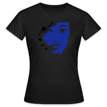 Mädchengesicht  Frauengesicht - Frauen T-Shirt - Schwarz - Vorne - AI Model Female 172 dark (172cm)
