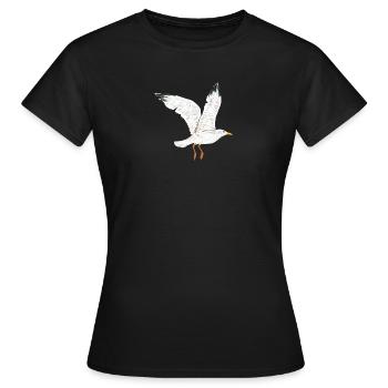 fliegende moewe vogel - Frauen T-Shirt - Schwarz - Vorne - AI Model Female 172 dark (172cm)