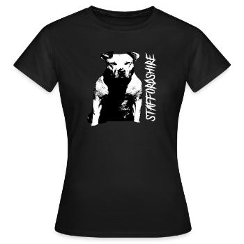 Staffordshire Stafford Bull Terrier Bulldog - T-shirt Femme - noir - Devant - AI Model Female 172 dark (172cm)