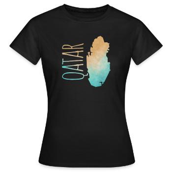 Qatar - Women's T-Shirt - black - Front - AI Model Female 172 dark (172cm)