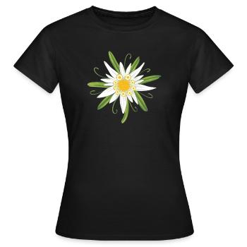 Edelweiss Edelweiss Blossom - T-shirt Femme - noir - Devant - AI Model Female 172 dark (172cm)
