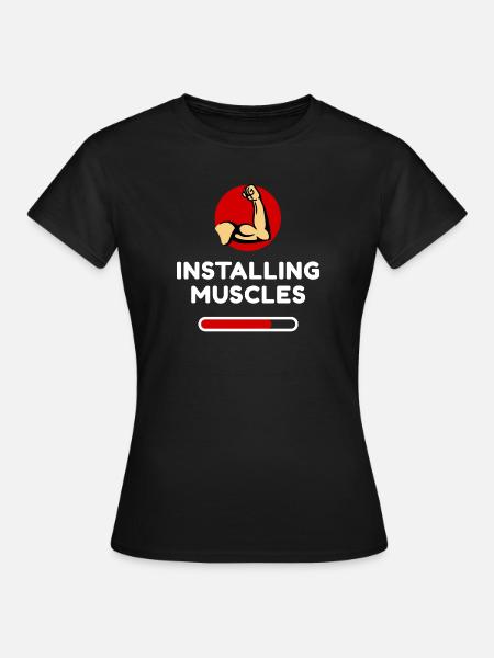 Muscles Tonification Funny Statement Fun - Dame-T-shirt - sort