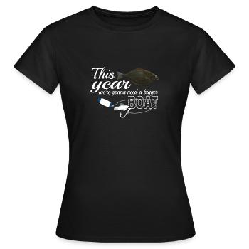 Pêcheur flétan en Norvège / Island bigger boat - T-shirt Femme - noir - Devant - AI Model Female 172 dark (172cm)