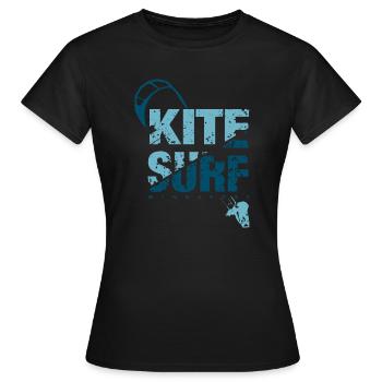 KITE SURF 3 - T-shirt Femme - noir - Devant - AI Model Female 172 dark (172cm)