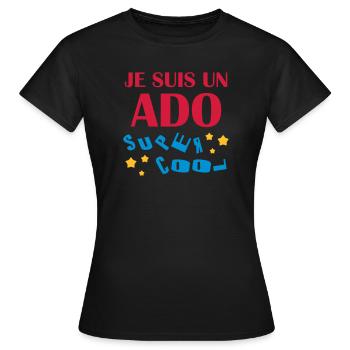 Teenager / Jugendliche / Jugendlicher / Kind - Frauen T-Shirt - Schwarz - Vorne - AI Model Female 172 dark (172cm)