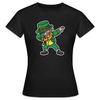 Dab dabbing leprechaun St. Patrick's day - Frauen T-Shirt - Schwarz - Vorne - AI Model Female 172 dark (172cm)
