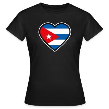 kuba flagge herz - Frauen T-Shirt - Schwarz - Vorne - AI Model Female 172 dark (172cm)