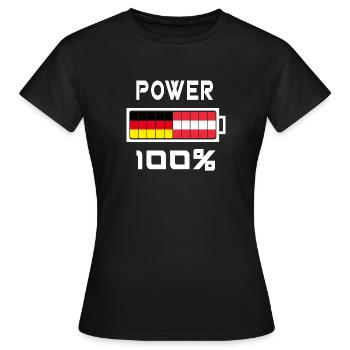 L'Allemagne et l'Autriche Power 100% - T-shirt Femme - noir - Devant - AI Model Female 172 dark (172cm)