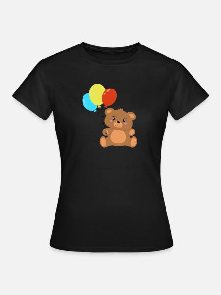 Teddy bear with balloons - Women's T-Shirt - black